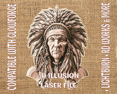 Native american 3d illusion & laser-ready files - 3DWave.us